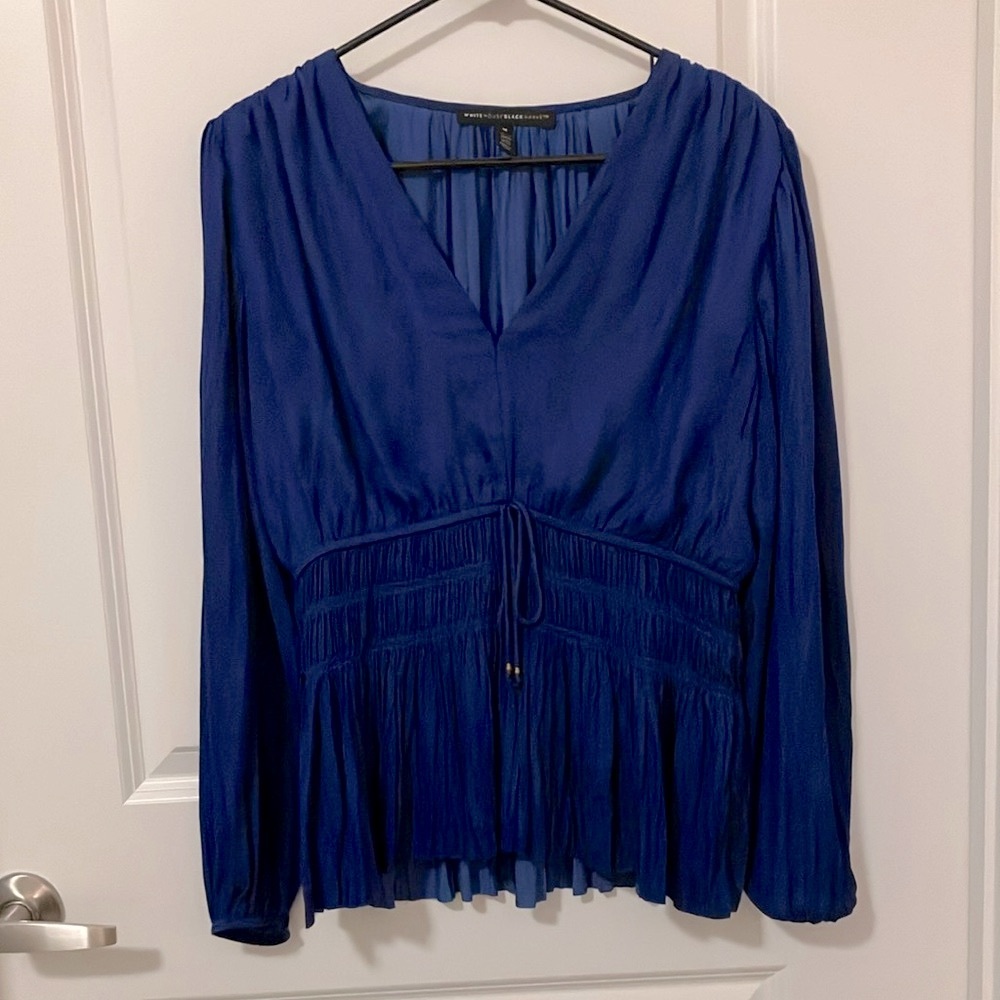 White House Black Market Royal Blue Long Sleeve Top
